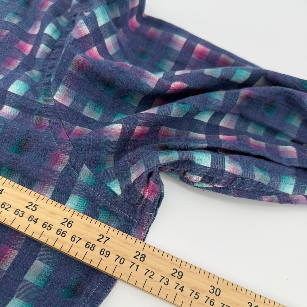 Robert Graham Classic Fit Blue Purple Plaid Button Shirt Men 3XL TG flip cuff - Picture 7 of 8